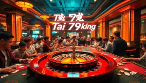 Players enjoying the thrilling roulette action at Tai 79king Casino.
